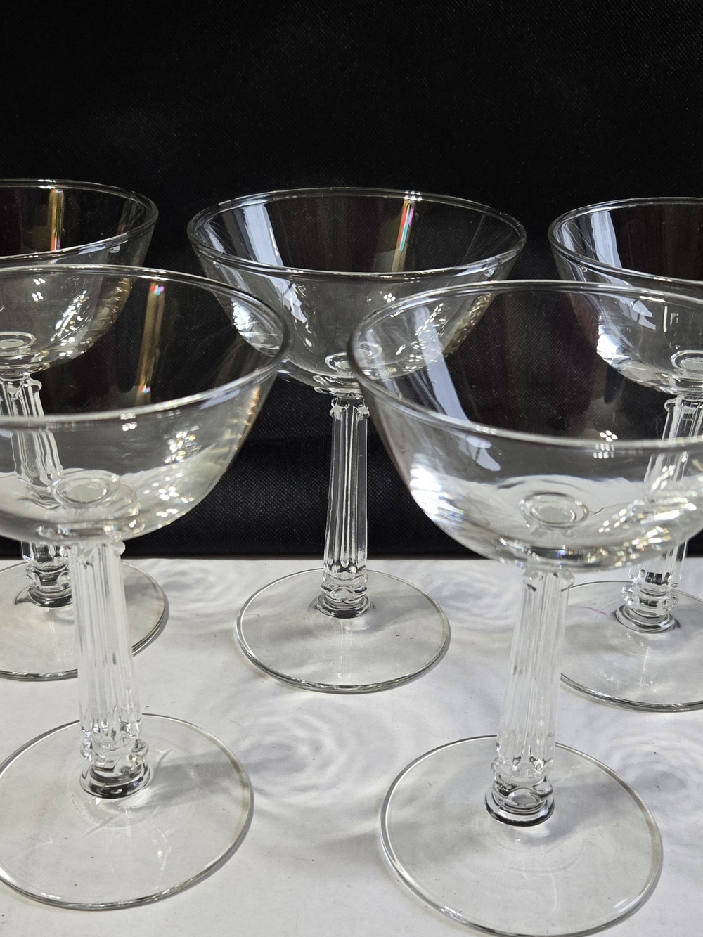 Vintage Libbey Champagne Wine Glasses Clear MCM Set Of 5 Like New